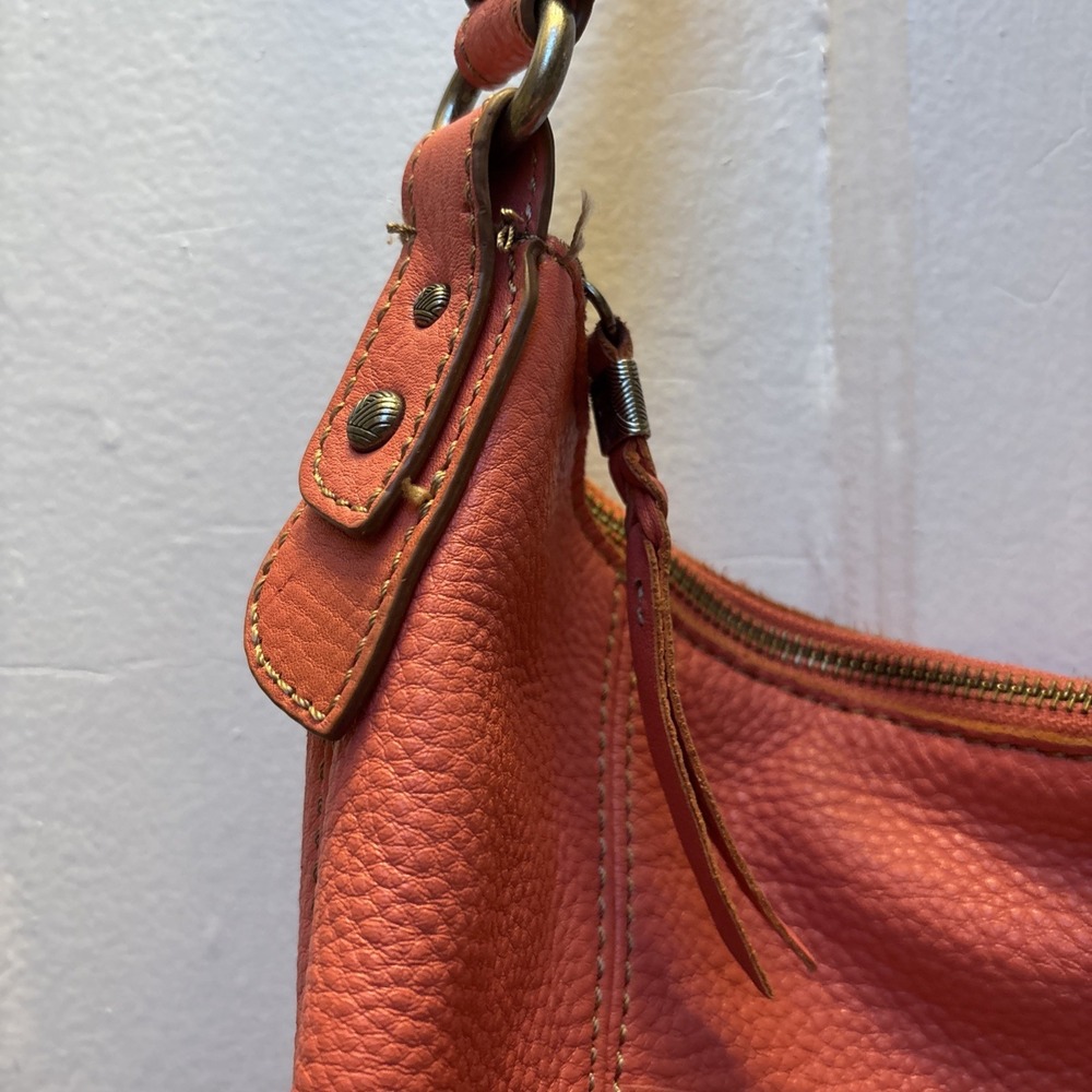 The Sak Leather Handbag Coral 14 X 10" - Picture 4 of 15